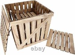 Wooden Boxes Crates Untreated White Natural Wood Lids Decor Store Practical Set
