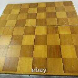 Wooden Chess Game Set Large 30 Wood Board Folding Storage Box Carved Pieces