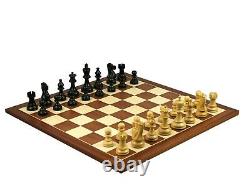 Wooden Chess Set Mahogany Board 20 Weighted Ebonised Classic Staunton Pieces 3