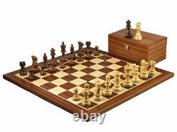 Wooden Chess Set Mahogany Board 20 Weighted Sheesham Classic Staunton Pieces 3