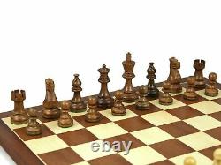 Wooden Chess Set Mahogany Board 20 Weighted Sheesham Classic Staunton Pieces 3