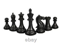 Wooden Chess Set Walnut Board 20 Weighted Ebonised Staunton Fierce Knight Piece