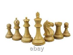 Wooden Chess Set Walnut Board 20 Weighted Ebonised Staunton Fierce Knight Piece