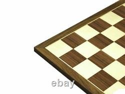 Wooden Chess Set Walnut Board 20 Weighted Ebonised Staunton Fierce Knight Piece