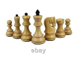 Wooden Chess Set Walnut Board 20 Weighted Ebonised Zagreb Staunton Pieces 3.75