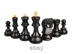 Wooden Chess Set Walnut Board 20 Weighted Ebonised Zagreb Staunton Pieces 3.75