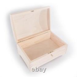 Wooden Chest Storage Box Lockable With Key/ Plain Pinewood/Craft Keepsake Trunk