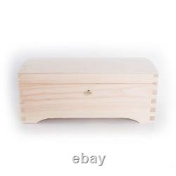 Wooden Chest Storage Box Lockable With Key/ Plain Pinewood/Craft Keepsake Trunk