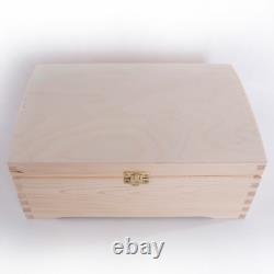 Wooden Chest Storage Box With Lid and Clasp/ Plain Pinewood Keepsake Trunk