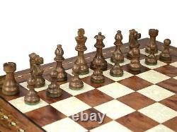 Wooden Helena Chess Set Rosewood 17 Weighted Sheesham French Knight Staunton Ch