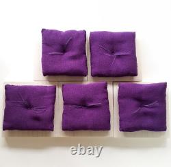 Wooden Japanese Tsuba Box Collection Case & Cushion purple Set of 5