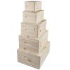 Wooden Lidded Decorative Memory Storage Chest Boxes / 5 Sizes / Small To Large