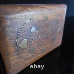 Wooden Marquetry Brass Handmade Art Deco Miniature Box Set France N3228