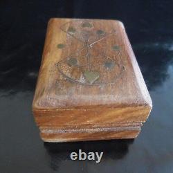 Wooden Marquetry Brass Handmade Art Deco Miniature Box Set France N3228