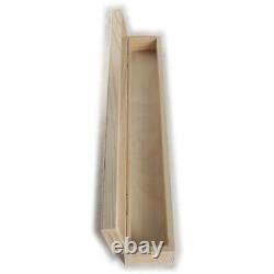 Wooden Memory Trinket Box / 47 cm Long / Plain Wood Candle Case Storage with Lid