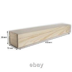 Wooden Memory Trinket Box / 47 cm Long / Plain Wood Candle Case Storage with Lid