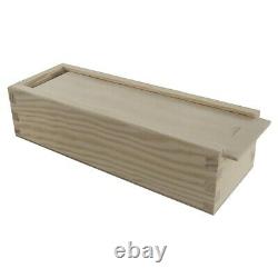 Wooden Pencil Box Case Holder With Sliding Lid / Craft Art School Desk Organiser