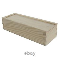 Wooden Pencil Box Case Holder With Sliding Lid / Craft Art School Desk Organiser