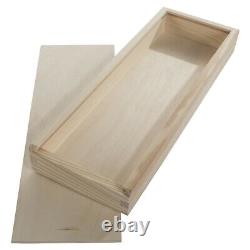 Wooden Pencil Case Holder / Box With Sliding Lid / Craft School Desk Organiser