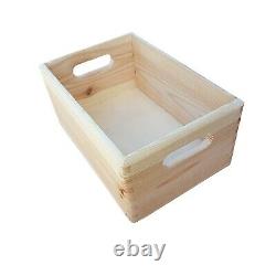 Wooden Serving Tray or Box, Set from 1 to 10, 30 cm x 20 cm x 13 cm, Unpainted