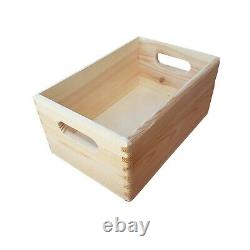 Wooden Serving Tray or Box, Set from 1 to 10, 30 cm x 20 cm x 13 cm, Unpainted