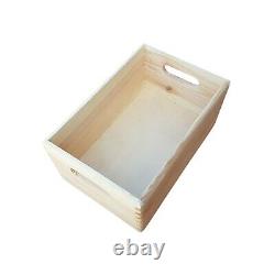 Wooden Serving Tray or Box, Set from 1 to 10, 30 cm x 20 cm x 13 cm, Unpainted