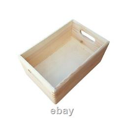 Wooden Serving Tray or Box, Set from 1 to 10, 30 cm x 20 cm x 13 cm, Unpainted