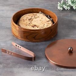 Wooden Solid Hot Box Set or Kitchen Chapati Box Food Warmer Hotcase Set 9 inch