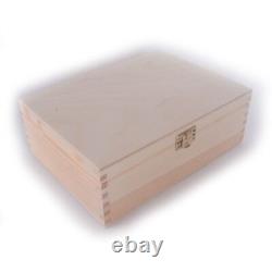 Wooden Storage Box With Lid Clasp & 6 Sections Compartments/Trinket Memory Craft