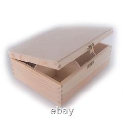 Wooden Storage Box With Lid Clasp & 6 Sections Compartments/Trinket Memory Craft