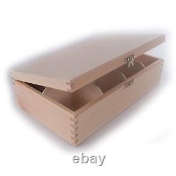 Wooden Storage Box With Lid Clasp & 8 Sections Compartments/Trinket Memory Craft