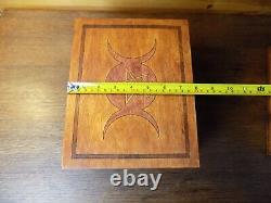 Wooden Travel Small Space Altar Set Pyrographed Box Wicca Wooden Altar Cloth