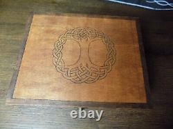 Wooden Travel or Small Space Altar Set Pyrographed Box Pagan Wicca Witchcraft