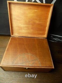 Wooden Travel or Small Space Altar Set Pyrographed Box Pagan Wicca Witchcraft