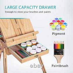 Wooden Tripod Art Easel Portable Sketch Drawing Box Artist Painting Foldable