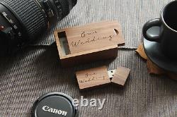 Wooden Wedding USB Memory Stick with box Engraved 32GB & Gift Bag Wholesale