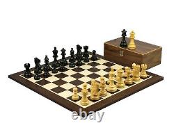 Wooden Wenge Chess Set 21 Weighted Ebonised Classic Staunton Pieces 3.75