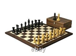 Wooden Wenge Chess Set 21 Weighted Ebonised Professional Staunton Pieces 3.75