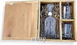 Wooden box-Custom bourbon decanter set Scotch Decanter with box