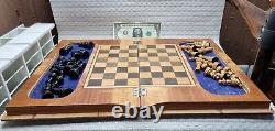 Wooden box chess board set game prison GULAG (Ship Worldwide)