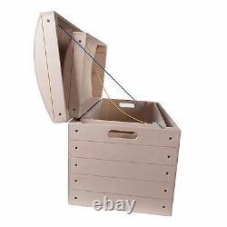 X Large Pirate Plain Wooden Chest Boxes / Unpainted Wood Trunk Storage Toy Box