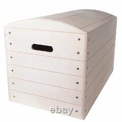 X Large Pirate Plain Wooden Chest Boxes / Unpainted Wood Trunk Storage Toy Box