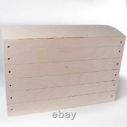 X Large Pirate Plain Wooden Chest Boxes / Unpainted Wood Trunk Storage Toy Box